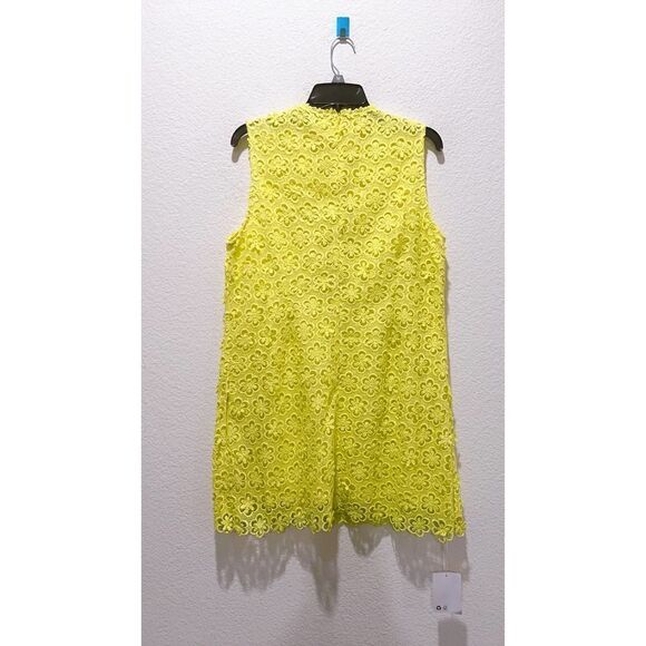 Self Portrait Lime Daisy Guipure Mini Dress US10 - Picture 8 of 10
